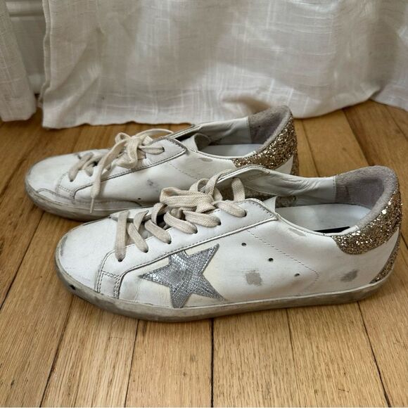 Gold Goose Super-Star with Silver Leather Star and Snake Print - Picture 7 of 13